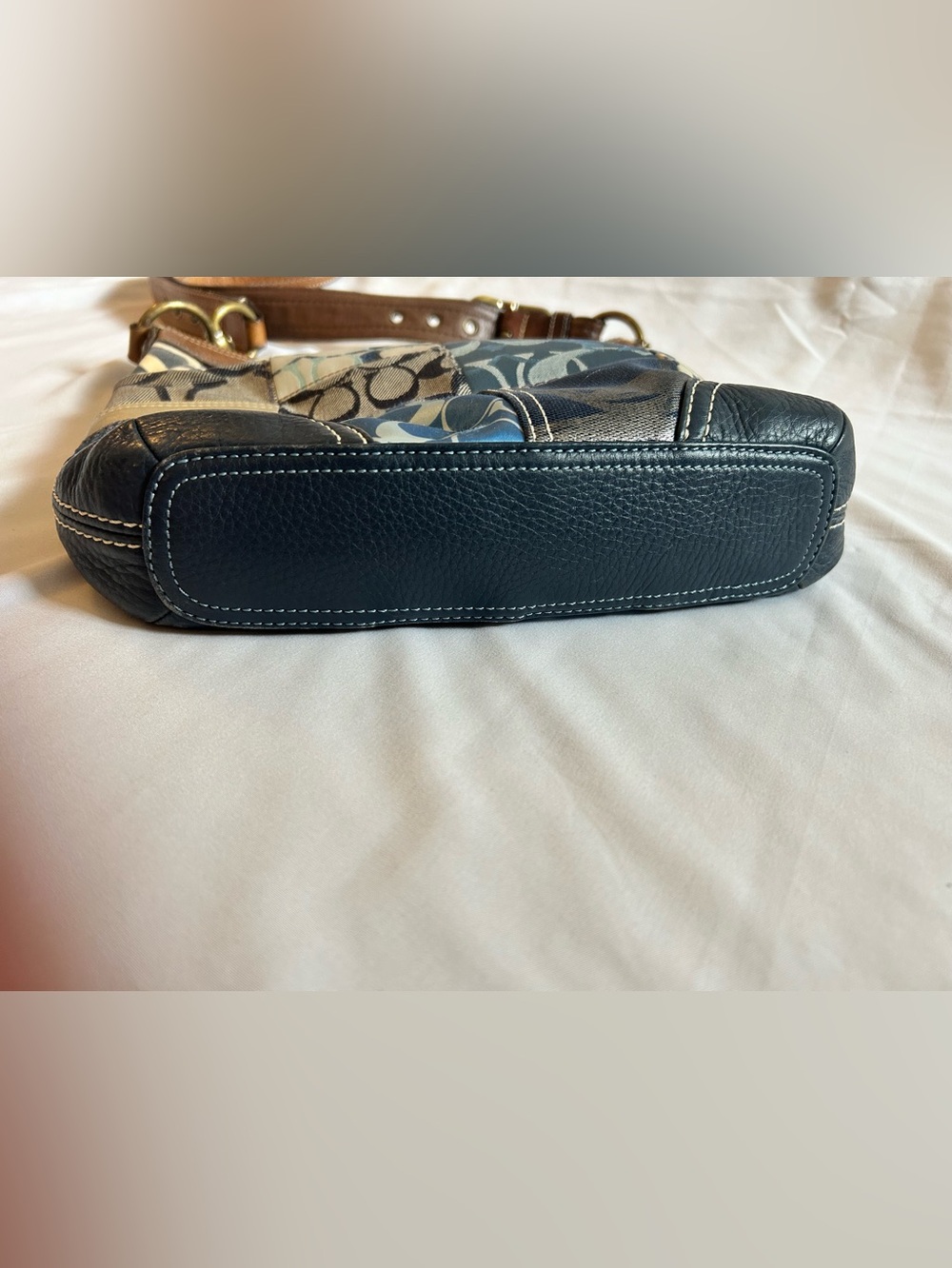 Coach Patchwork Denim and Brown Leather Crossbody - Picture 7 of 17